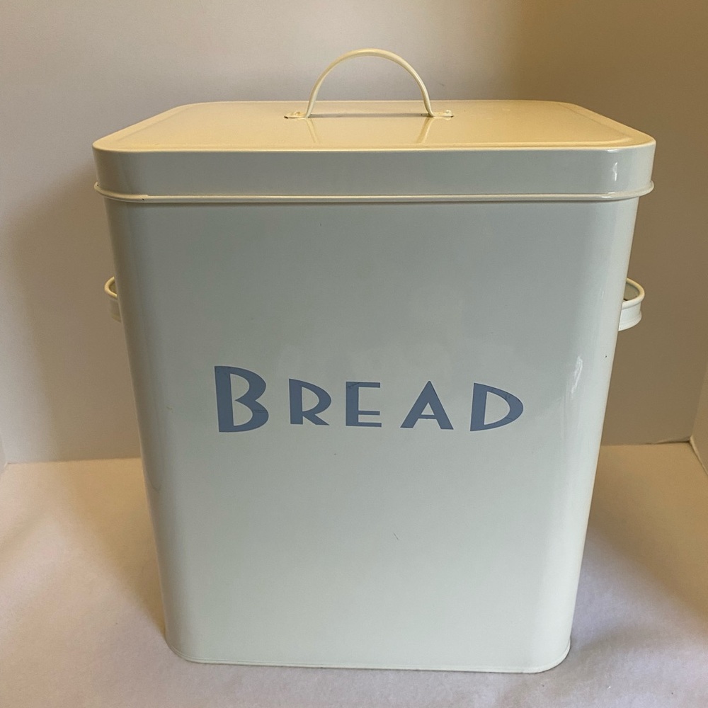 Vintage Tin Cream Bread Box